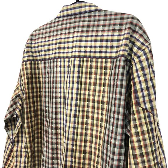 Robert Graham Plaid Woven Button-Down Shirt Contrast Paisley Cuff Collar Size XL - Picture 11 of 12